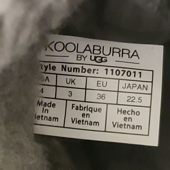 Ugg Koolaburra Star Mini Lined Sheepskin Ankle Boots Gray Kids Youth Size 4 NEW - Picture 8 of 9